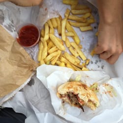 Black Rock Fish & Chippery - Burger with the lot and minimum chips. Epic.