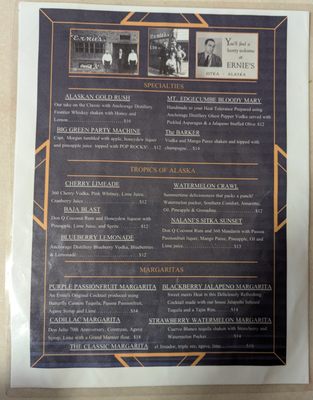 Menu photo 2 Ernie's Old Time Saloon Sitka, AK Menu photo 2 Ernie's Old Time Saloon Sitka, AK