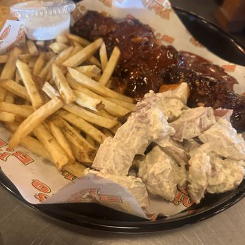 Phil's BBQ - Baby back ribs potato salad and fries - Barbeque Near Me - San Diego, California Phil's BBQ - Baby back ribs potato salad and fries - Barbeque Near Me - San Diego, California