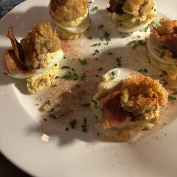 Whiskey Ridge - Deviled Eggs w/ Fried Oysters - Whiskey Bars Near Me - Driftwood, Texas Whiskey Ridge - Deviled Eggs w/ Fried Oysters - Whiskey Bars Near Me - Driftwood, Texas