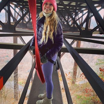 Bridge Walk - Lots of opportunity to take pictures in the bridge! All harnessed in for safety - Hiking Near Me - Lansing, West Virginia