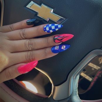 Surf City Nails - Dice with the lucky 7 "4 and 3" - Nail Salons Near Me - Huntington Beach, California