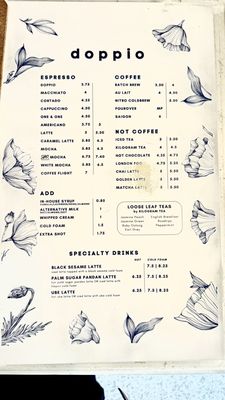 Menu photo 6 Doppio Coffee Denver, CO