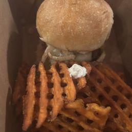 Lamb slider with sweet potato fries Lamb slider with sweet potato fries