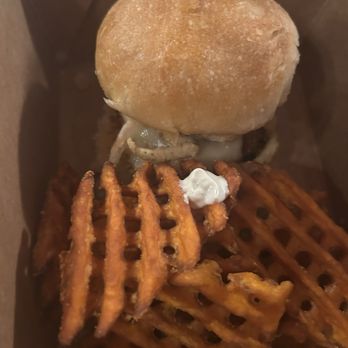 Kitty Hoynes Irish Pub and Restaurant - Lamb slider with sweet potato fries - Irish Near Me - Syracuse, New York Kitty Hoynes Irish Pub and Restaurant - Lamb slider with sweet potato fries - Irish Near Me - Syracuse, New York