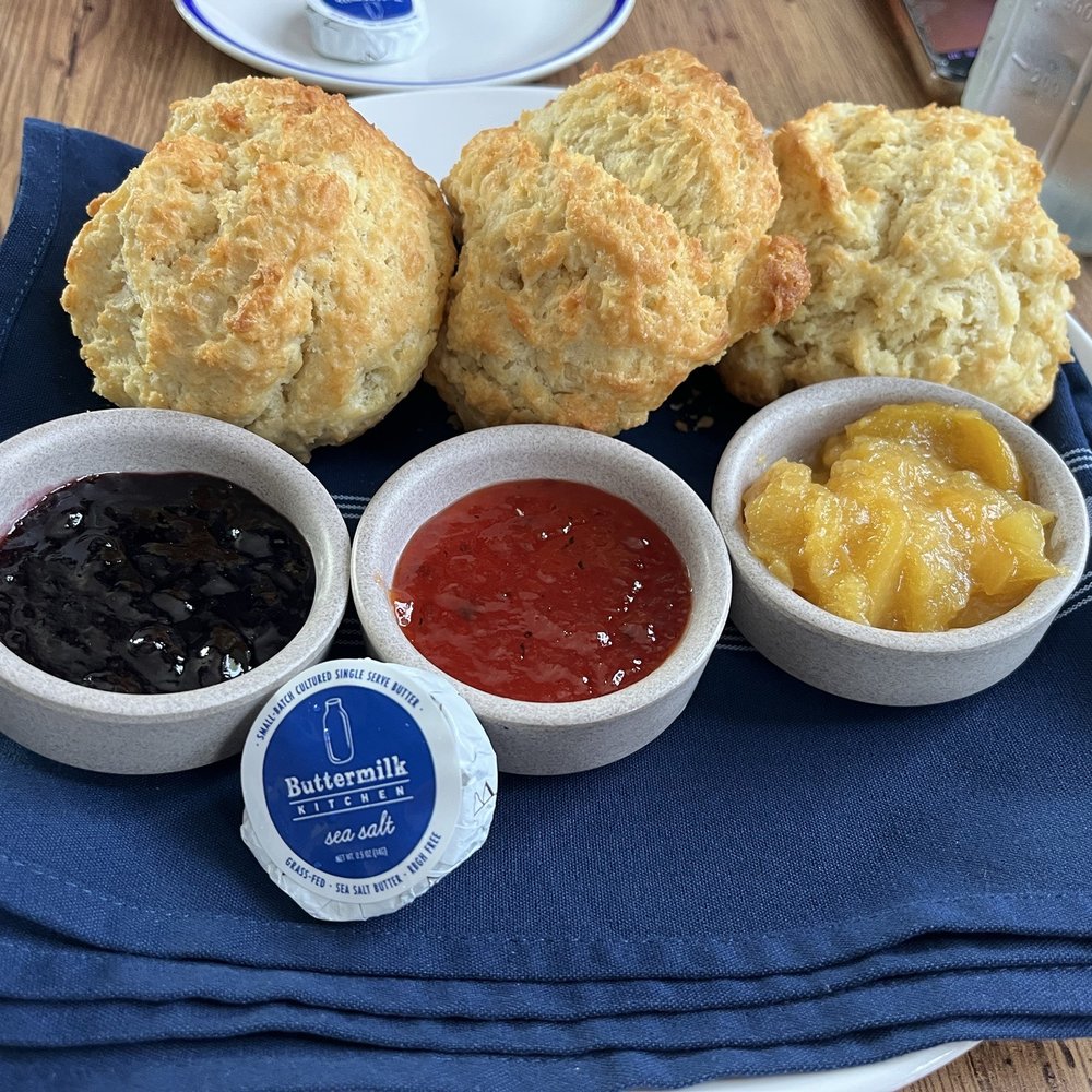 Buttermilk Kitchen - Biscuit Trio with assorted toppers! Awesome - Breakfast & Brunch Near Me - Atlanta, Georgia