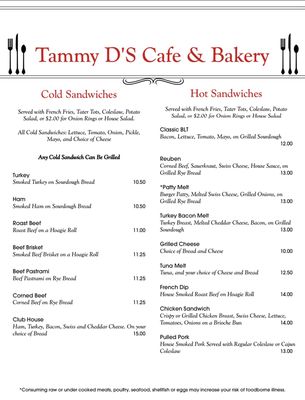 Menu photo 1 Tammy D's Cafe & Bakery Mulino, OR