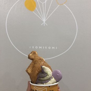 Somisomi - Ube milk tea swirl w custard (different background) - Ice Cream & Frozen Yogurt Near Me - Sugar Land, Texas Somisomi - Ube milk tea swirl w custard (different background) - Ice Cream & Frozen Yogurt Near Me - Sugar Land, Texas