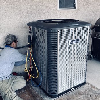 Action Air Conditioning - The installation of a new Maytag condensing unit - Heating & Air Conditioning/HVAC Near Me - Las Vegas, Nevada Action Air Conditioning - The installation of a new Maytag condensing unit - Heating & Air Conditioning/HVAC Near Me - Las Vegas, Nevada