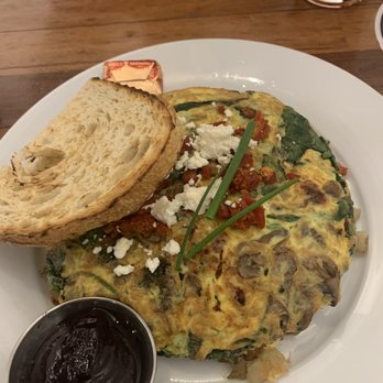Blu Jam Cafe - Goat cheese, sun dried tomato, mushroom egg thingy I forgot the name but it was soooo good. - Breakfast & Brunch Near Me - Los Angeles, California