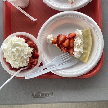 Goodson Farms - The goods! Strawberry Shortcake with whipp and the strawberry pizza. - Farmers Market Near Me - Wimauma, Florida
