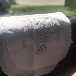 Wildflower - $3 vintage dresser scarf
