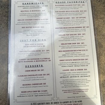Onyx Bistro - July 2024 menu - Wine Bars Near Me - Camarillo, California
