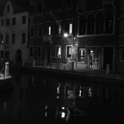Ca' Dei Polo - The front of the hotel at night.