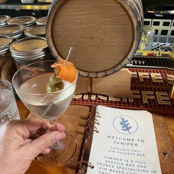 Juniper - L'agricola - Dirty martini - Very Good - Cocktail Bars Near Me - Tucson, Arizona