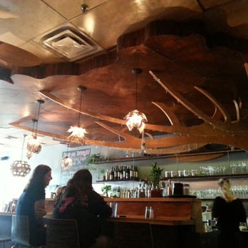 Garden Grille - Bar area is under the 'tree'! - Vegan Near Me - Pawtucket, Rhode Island