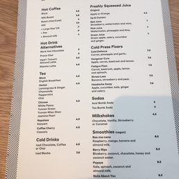 Drinks menu - 22/04/17