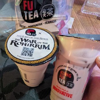 Kung Fu Tea - Rosehip milk tea and wintermelon green milk tea. Less ice. - Bubble Tea Near Me - Ridgecrest, California
