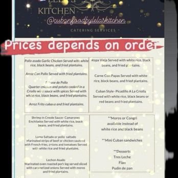 Lela’s Kitchen - Sample catering menu featuring authentic Cuban dishes plus many more options to choose from, including appetizers & homemade desserts - Caterers Near Me - Reseda , California