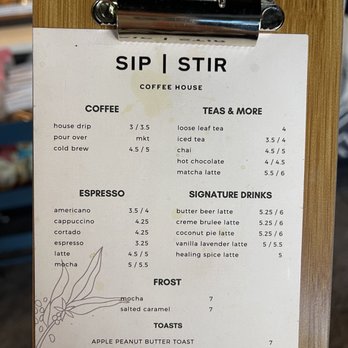 Sip Stir Coffee House - Menu - Coffee & Tea Near Me - Dallas, Texas