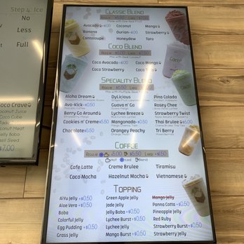 Coco3 - (April 2021) menu - Bubble Tea Near Me - South San Francisco, California
