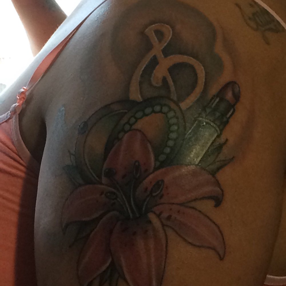 My first tatt by Aaron...part 1 of some of my fav things in life; My first tatt by Aaron...part 1 of some of my fav things in life;