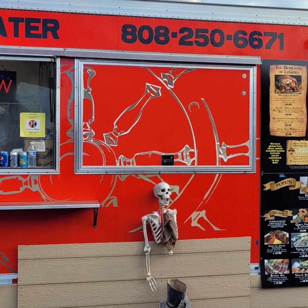 Da Nani Pirates - a skeleton in front of a food truck - Fish & Chips Near Me - Kihei, Hawaii Da Nani Pirates - a skeleton in front of a food truck - Fish & Chips Near Me - Kihei, Hawaii