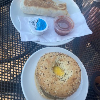 Walnut & Park - a bagel and a sandwich on a plate - Coffee & Tea Near Me - Kalamazoo, Michigan