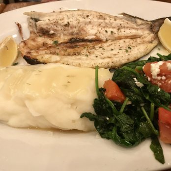 It's Greek To Me - Branzino with garlic mashed and sautéed spinach, - Greek Near Me - Clifton, New Jersey It's Greek To Me - Branzino with garlic mashed and sautéed spinach, - Greek Near Me - Clifton, New Jersey