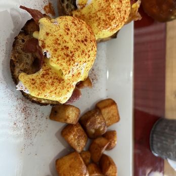 Untoasted - Eggs Benedict with bacon. Yummy! - Breakfast & Brunch Near Me - Hallandale Beach, Florida Untoasted - Eggs Benedict with bacon. Yummy! - Breakfast & Brunch Near Me - Hallandale Beach, Florida