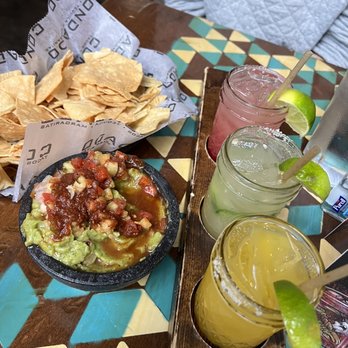 Condado Tacos - Pineapple Guac and margarita flight - Tacos Near Me - Pittsburgh, Pennsylvania
