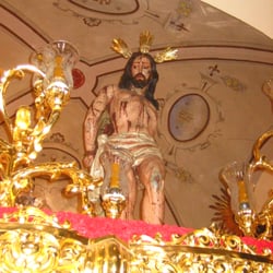 Parroquia de San Joaquín - Stmo. Cristo de la Flagelación, en su paso, en su capilla en San Joaquin
