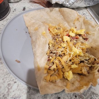 Salad and Go - Cold Fiesta burrito with very little egg inside - Salad Near Me - Tucson, Arizona Salad and Go - Cold Fiesta burrito with very little egg inside - Salad Near Me - Tucson, Arizona