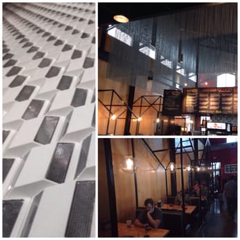 Torchy's Tacos - Interesting design choices: Booth seating, hanging chains, and the wall-o-road-reflectors. - Tex-Mex Near Me - Austin, Texas Torchy's Tacos - Interesting design choices: Booth seating, hanging chains, and the wall-o-road-reflectors. - Tex-Mex Near Me - Austin, Texas