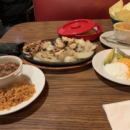 Chicken Fajitas, Beans, Rice and Queso. Chicken Fajitas, Beans, Rice and Queso.