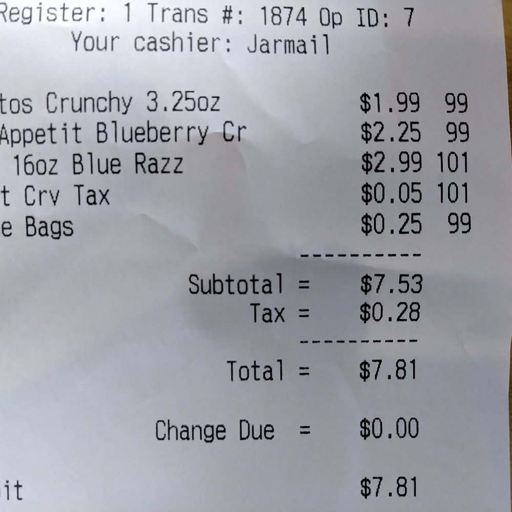 76 - Look at that "Large Bags $0.25" I never asked for a bag, and he never OFFERED a bag. He just tried to squeeze the charge past! - Gas Stations Near Me - San Jose, California 76 - Look at that "Large Bags $0.25" I never asked for a bag, and he never OFFERED a bag. He just tried to squeeze the charge past! - Gas Stations Near Me - San Jose, California