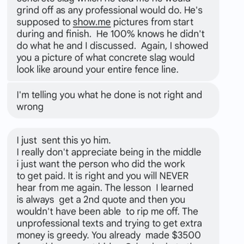 Burton Industry - This is a text of the homeowner telling him to be pay me and that she is completed satisfied. - Fences & Gates Near Me Burton Industry - This is a text of the homeowner telling him to be pay me and that she is completed satisfied. - Fences & Gates Near Me