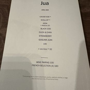 JUA - Menu - Korean Near Me - New York, New York JUA - Menu - Korean Near Me - New York, New York