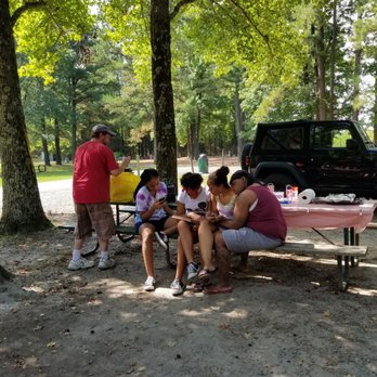 Kings Dominion Camp Wilderness - Picnic tables at the tent site. - Campgrounds Near Me - Doswell, Virginia