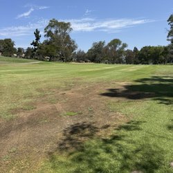Dirt patches on the fairway