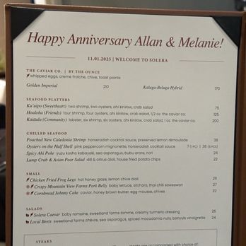 Solera - Personalized menus. - Lounges Near Me - Honolulu, Hawaii