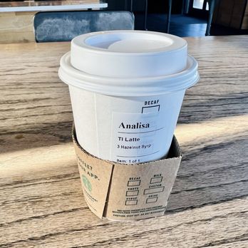 Starbucks - Close to spelling it right; Tall hazelnut latte hot - Coffee & Tea Near Me - Humble, Texas Starbucks - Close to spelling it right; Tall hazelnut latte hot - Coffee & Tea Near Me - Humble, Texas