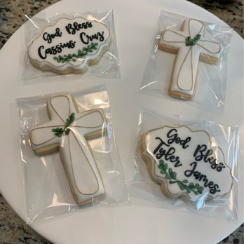 Coloma Confections - Baptism Cookies with name and crosses. - Desserts Near Me - Pinole, California Coloma Confections - Baptism Cookies with name and crosses. - Desserts Near Me - Pinole, California
