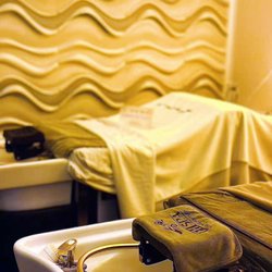 Forest House SPA - Our private head spa room -- ergonomic wash beds with warm golden faucets, ready for your scalp treatment.
