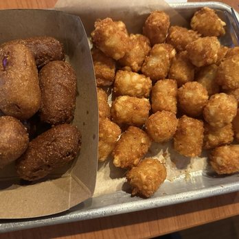 Bun Street - Kid's Mini Corn Dogs with tater tots - Burgers Near Me - West Covina, California Bun Street - Kid's Mini Corn Dogs with tater tots - Burgers Near Me - West Covina, California