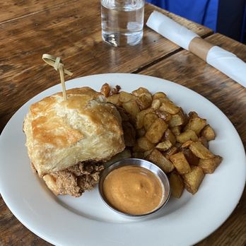 Commune - Hot Honey Chicken Biscuit Sandwich - Cafes Near Me - Virginia Beach, Virginia Commune - Hot Honey Chicken Biscuit Sandwich - Cafes Near Me - Virginia Beach, Virginia