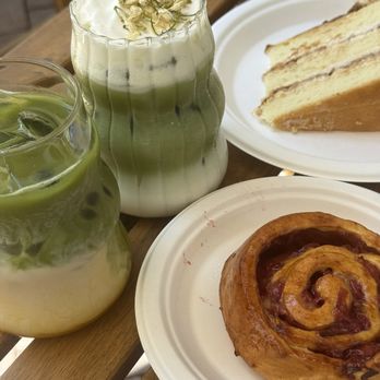 OfKors Bakery - Jasmine matcha and mango matcha - Coffee & Tea Near Me - Sarasota, Florida