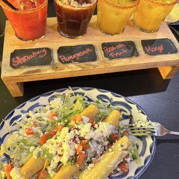 Sayulita Tap Room - Beef taquitos with a margarita flight - Beer Bar Near Me - Indio, California
