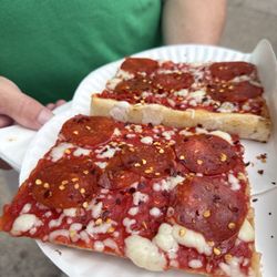 Tripoli Pizza - Good crust, but the sauce is too sweet for my taste.