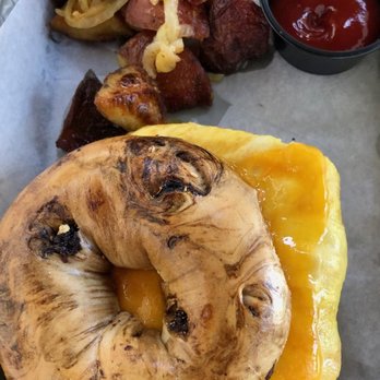 Delray Everything Bagel - Egg sandwich on a bagel with home fries - Delis Near Me - Delray Beach, Florida